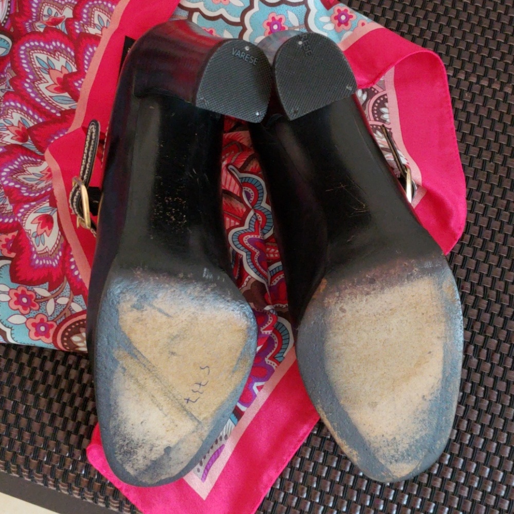 🔥HP🔥 True VTG Charles Jourdan black 4"shoes, sz 7 1/2 - Picture 5 of 8